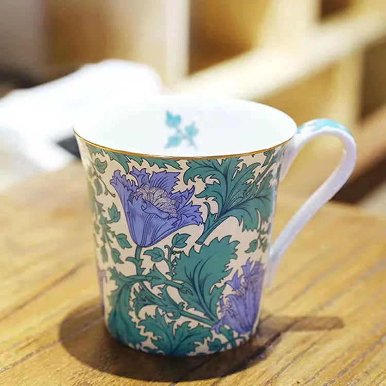 400ml Creative Flower Ceramic Mugs With Handle Floral Mugs Porcelain Bone China Tea Mug Coffee Cups Large Coffee Mugs Home Decor