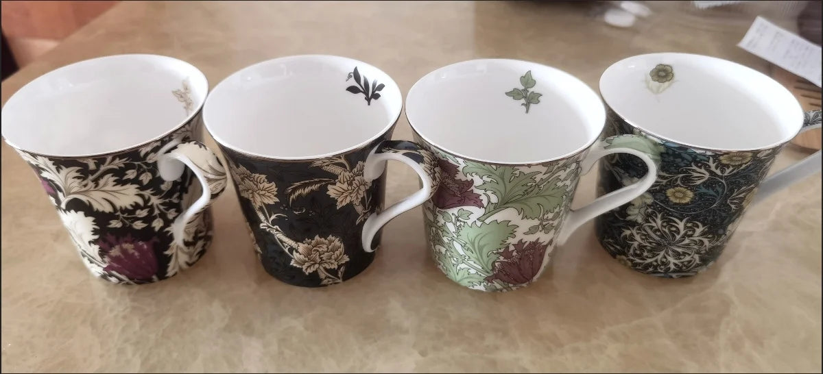 400ml Creative Flower Ceramic Mugs With Handle Floral Mugs Porcelain Bone China Tea Mug Coffee Cups Large Coffee Mugs Home Decor