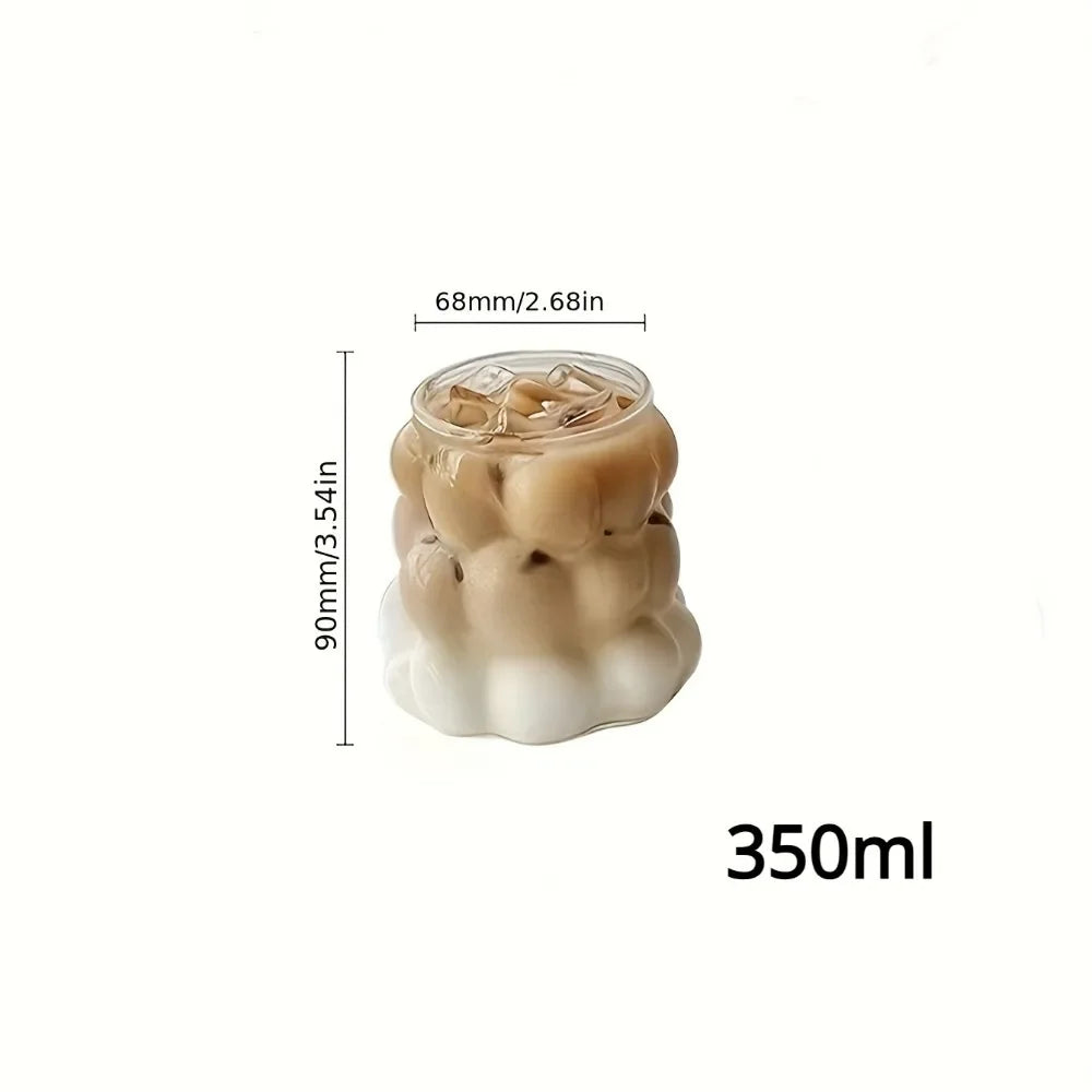 1pc 350ml Grapes Glass Coffee Mug Stylish Design Heat Resistant Drinking Glass Iced Coffee Cup Summer Winter Drinkware Gifts