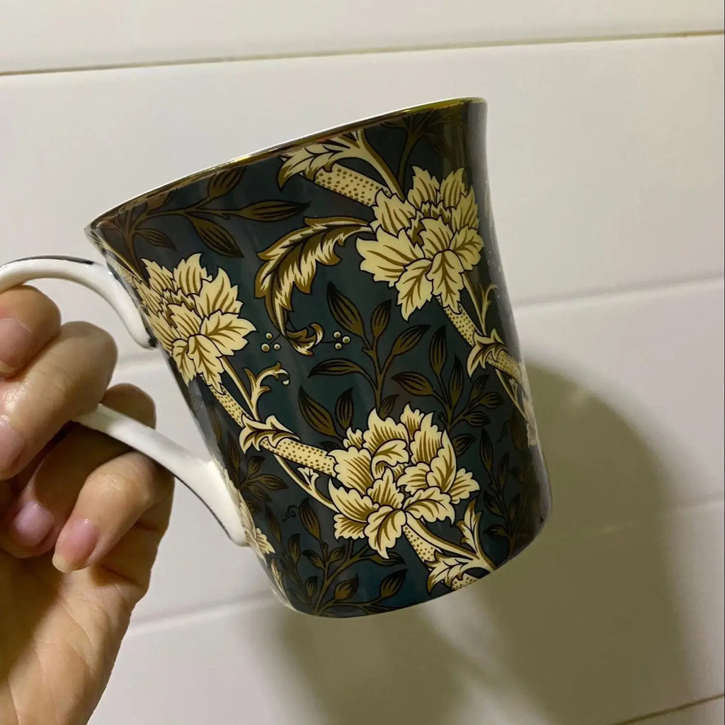 400ml Creative Flower Ceramic Mugs With Handle Floral Mugs Porcelain Bone China Tea Mug Coffee Cups Large Coffee Mugs Home Decor