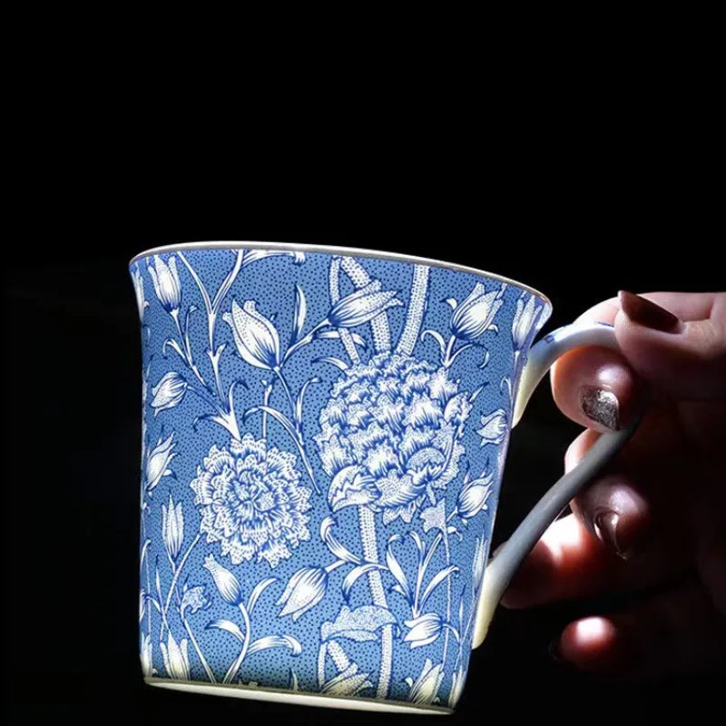 400ml Creative Flower Ceramic Mugs With Handle Floral Mugs Porcelain Bone China Tea Mug Coffee Cups Large Coffee Mugs Home Decor