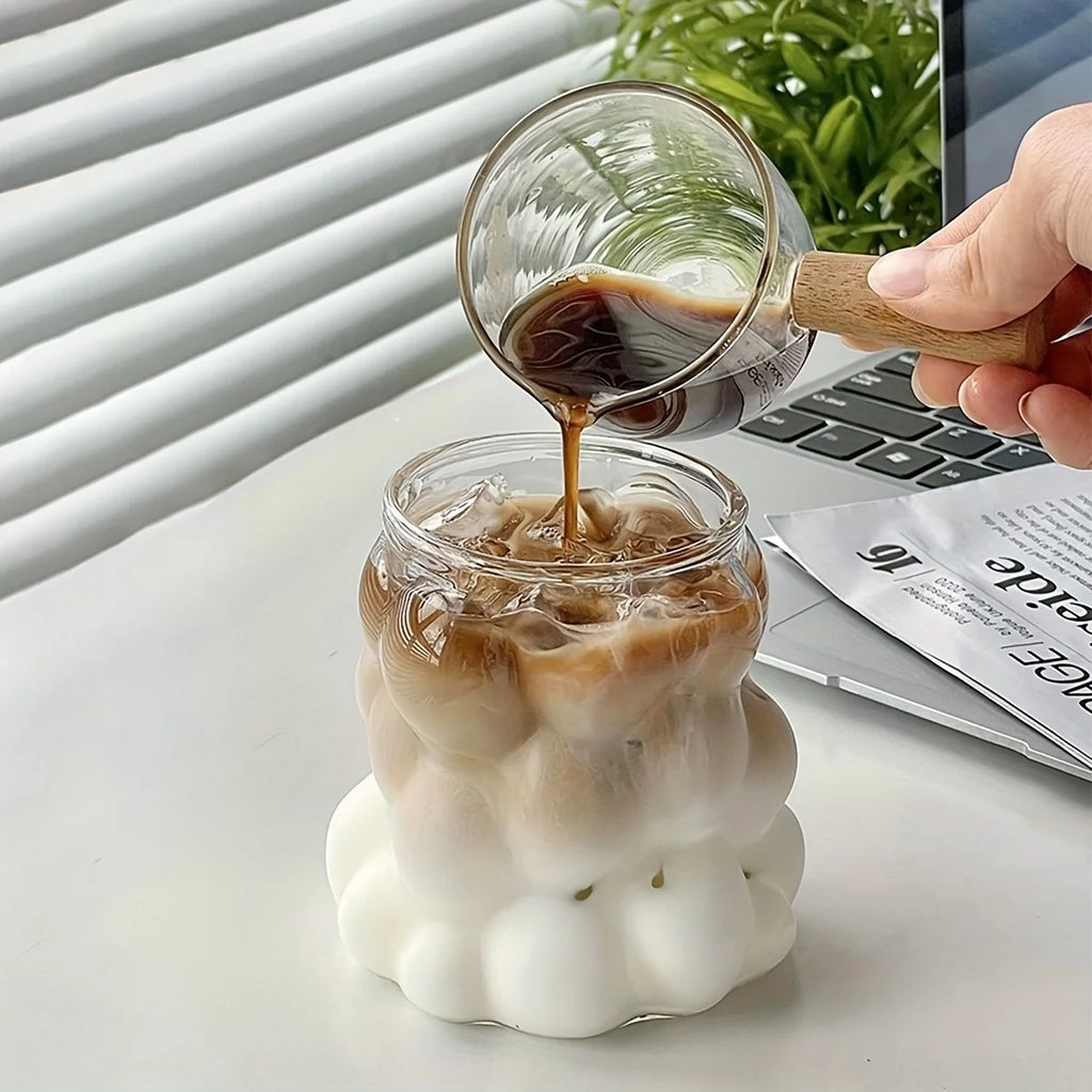 1pc 350ml Grapes Glass Coffee Mug Stylish Design Heat Resistant Drinking Glass Iced Coffee Cup Summer Winter Drinkware Gifts